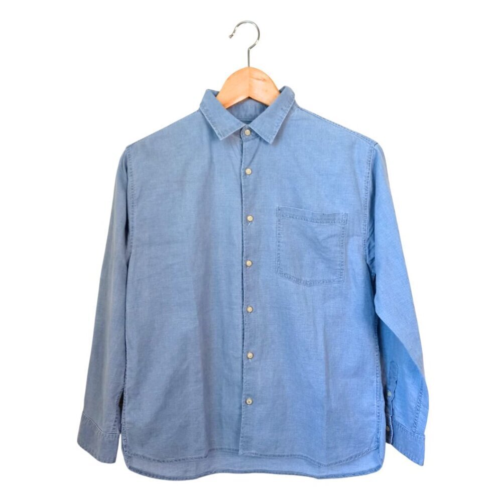 ZARA Blue Chambray Button-Up Shirt - Size 10 (Kids 140 cm)